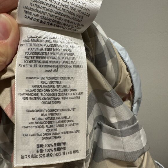 Burberry Snowsuit Down Filled Quilted Puffer Blue Nova Check Baby sz 12 month - Picture 10 of 16